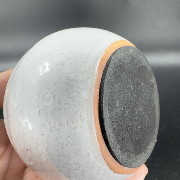 Vintage Hand Made RedWare Pottery Bud Vase Vessel White Glaze Folk Art Decor - Picture 6 of 11